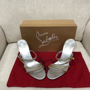 Christian Louboutin Silver and Gold Heels